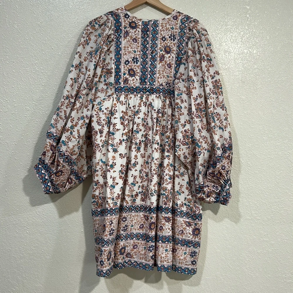 MILLIE WOMENS DAISY TASEL TIE MINI DRESS CREAM FLORAL Sz XL NEW - Picture 2 of 12